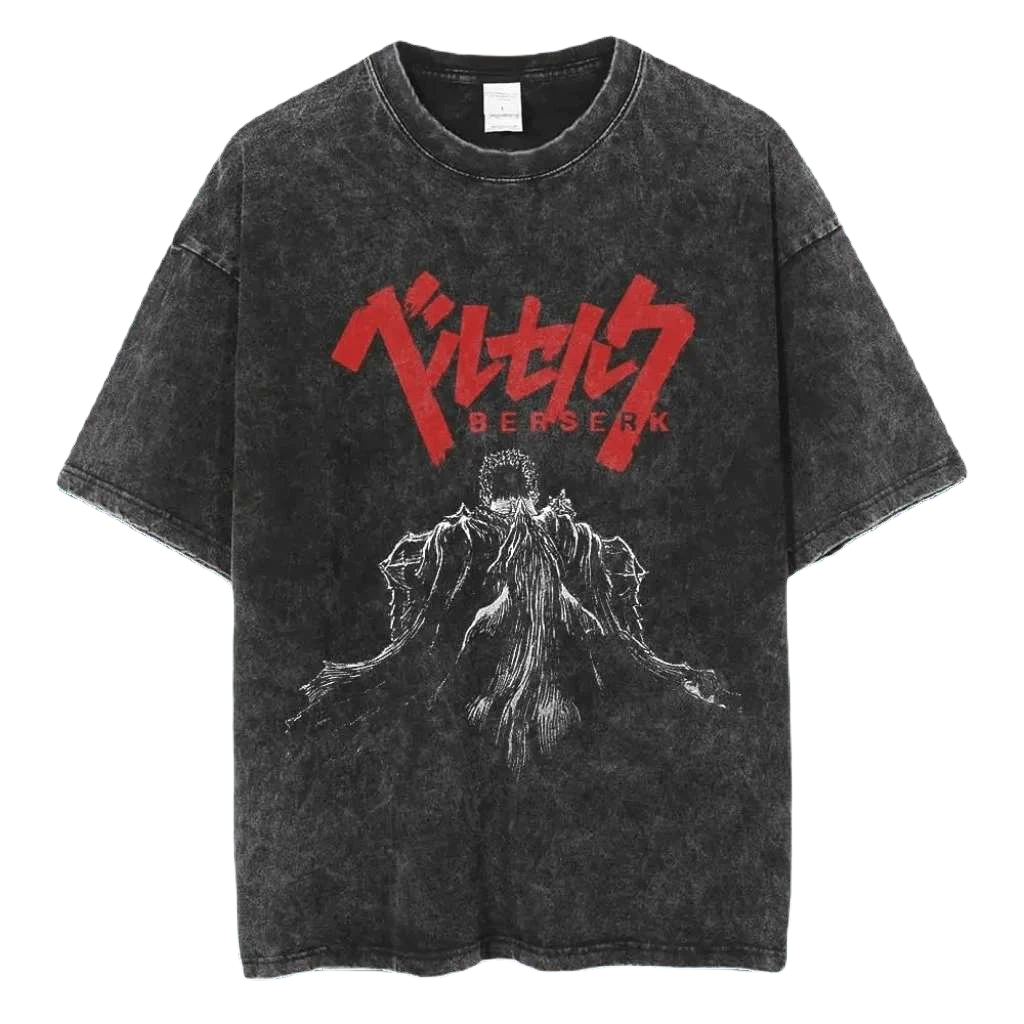 Anime Berserk Guts Washed Vintage Tee Ver. 2