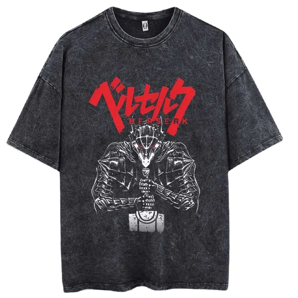 Anime Berserk Guts Washed Vintage Tee Ver. 2