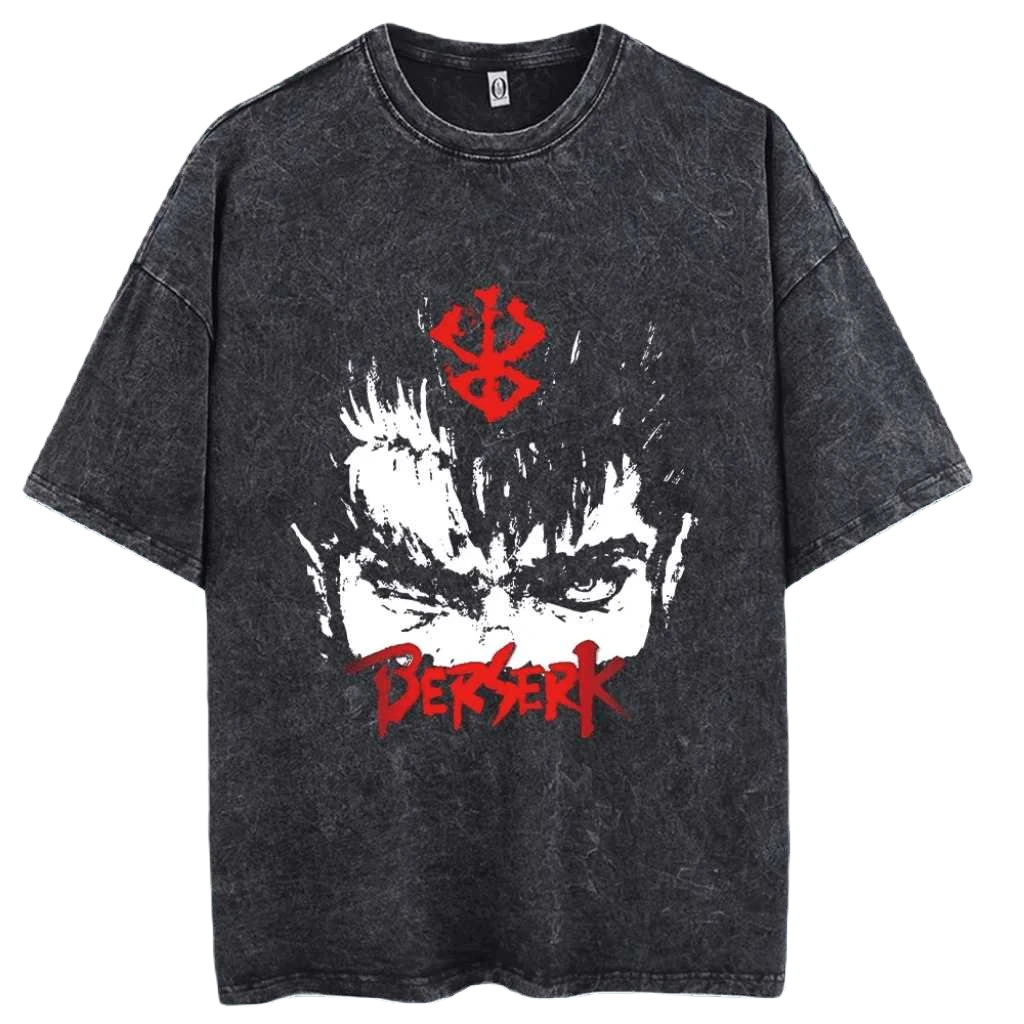 Anime Berserk Guts Washed Vintage Tee Ver. 2