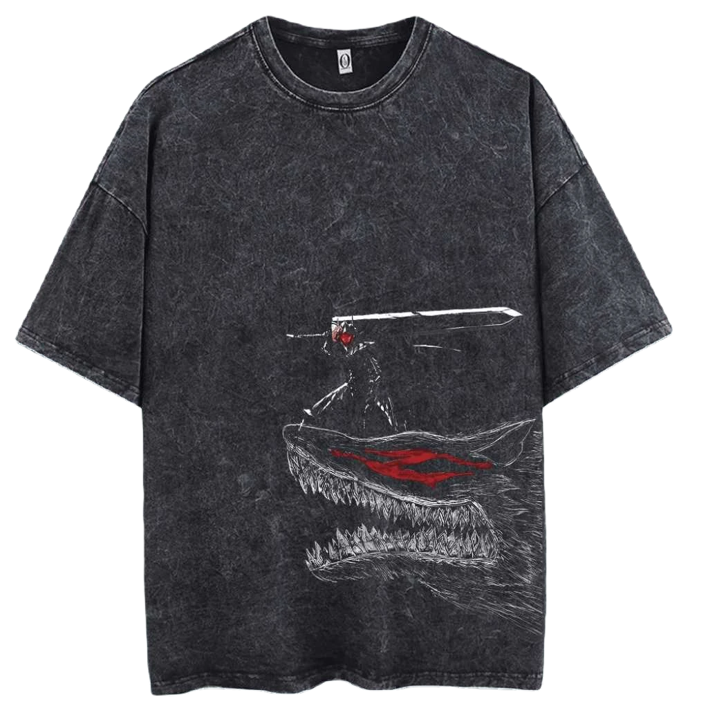 Anime Berserk Guts Washed Vintage Tee Ver. 2
