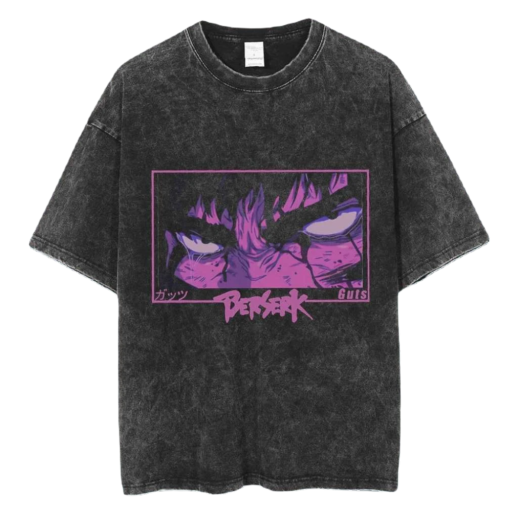 Anime Berserk Guts Washed Vintage Tee Ver. 2