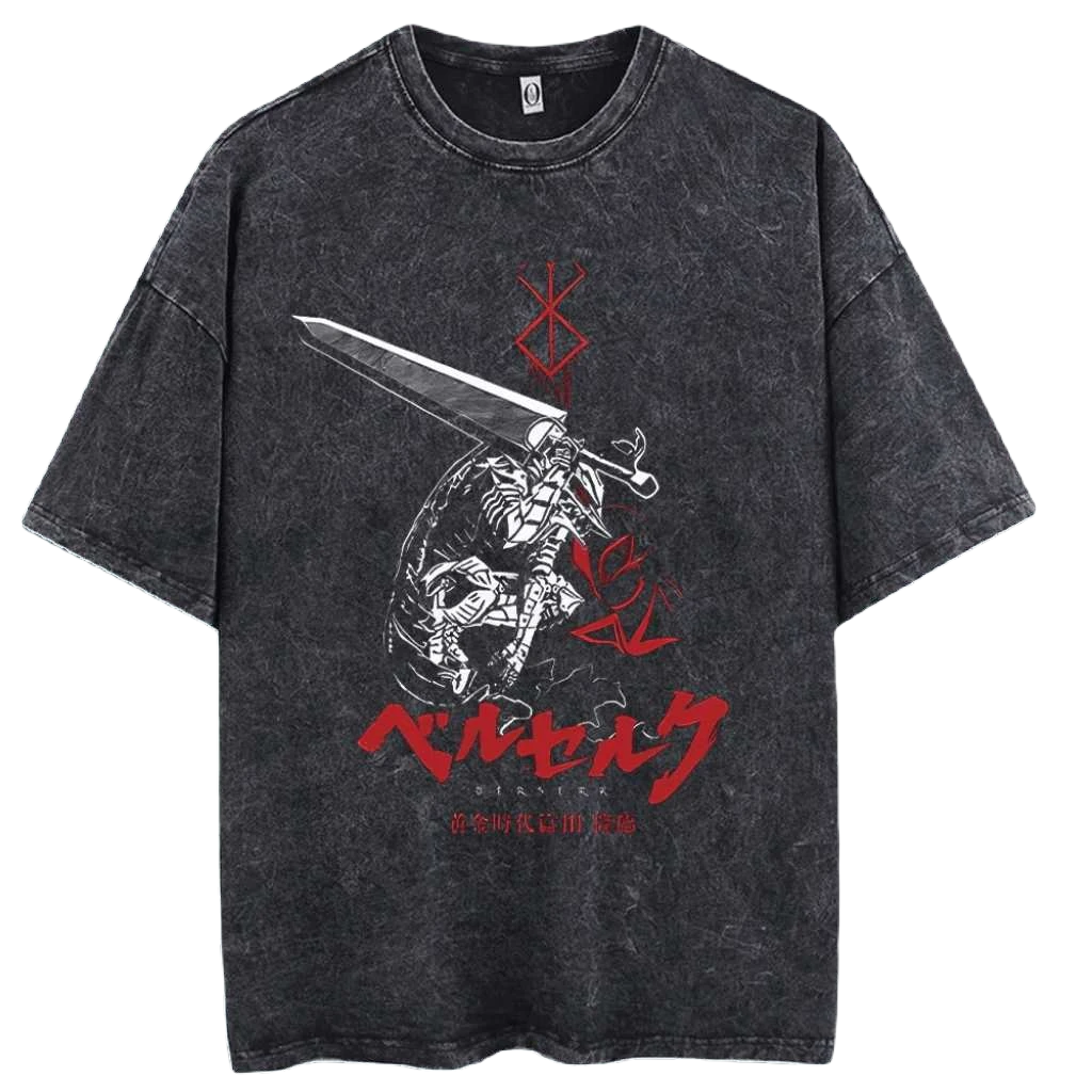 Anime Berserk Guts Washed Vintage Tee Ver. 2