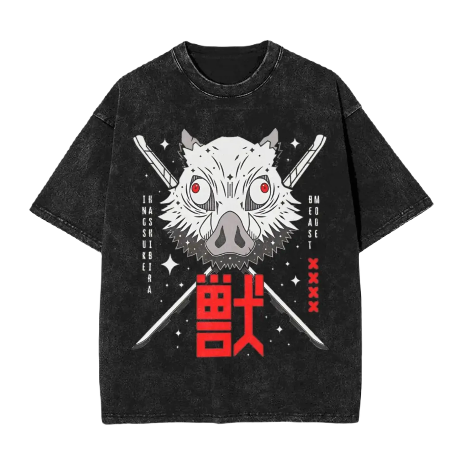 Anime Washed Cotton T-Shirt - Beast Demon Slayers