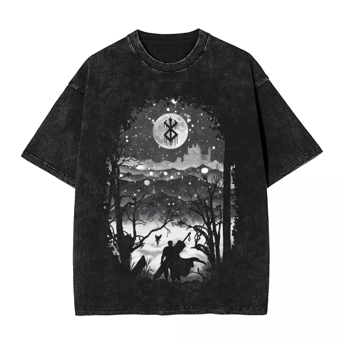 Berserk Guts Anime Washed Vintage T-Shirt - Ver. Night