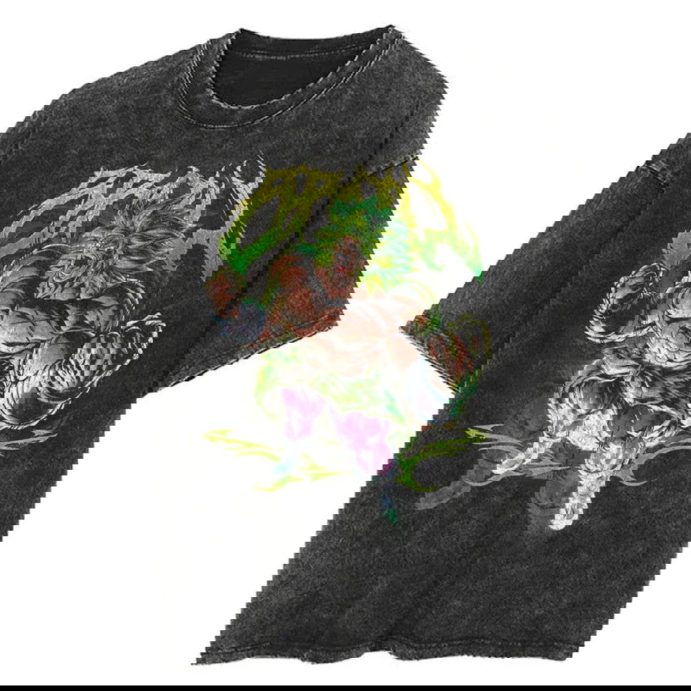 Broly Dragon Ball Washed Vintage Oversize T-Shirt - Anime Streetwear