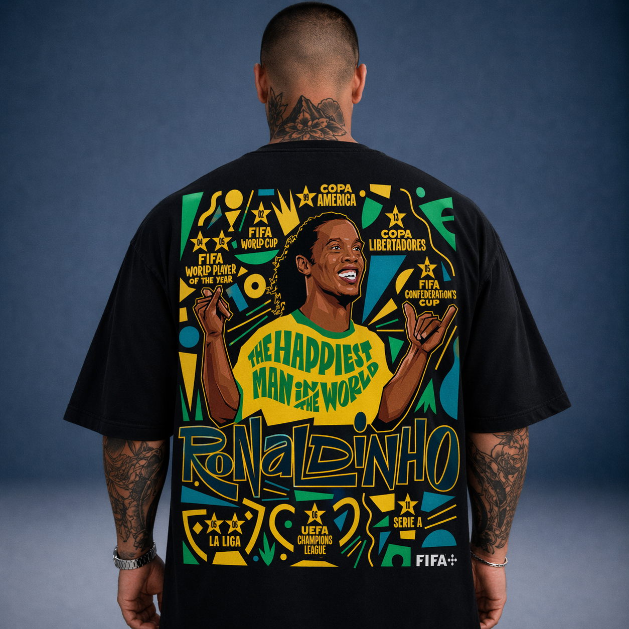Oversized T-Shirt Oversized Ronaldinho Gaúcho R10 Black