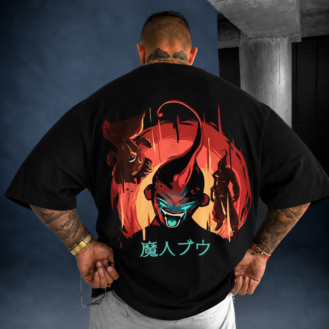 Oversized T-Shirt Oversized Streetwear Plus Size Mini Evil Boo Black