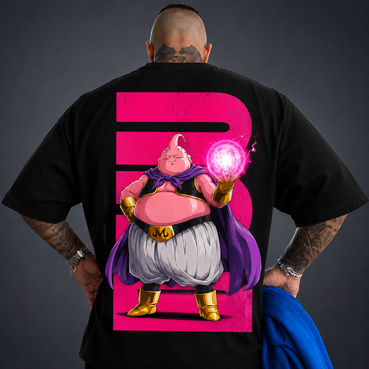 Oversized T-Shirt Oversized Premium Super Majin Boo Gordo Black