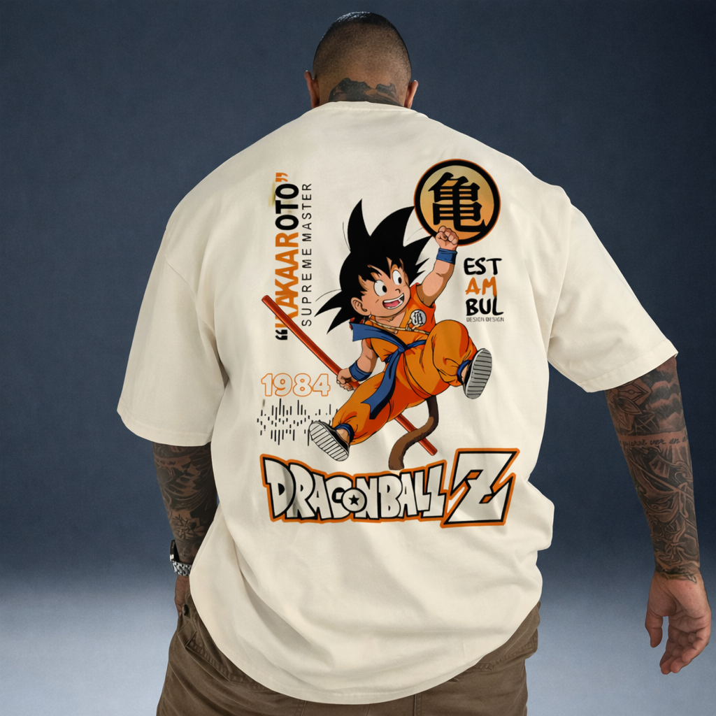 Oversized T-Shirt Oversized Streetwear Dragon Ball Z Estampada White