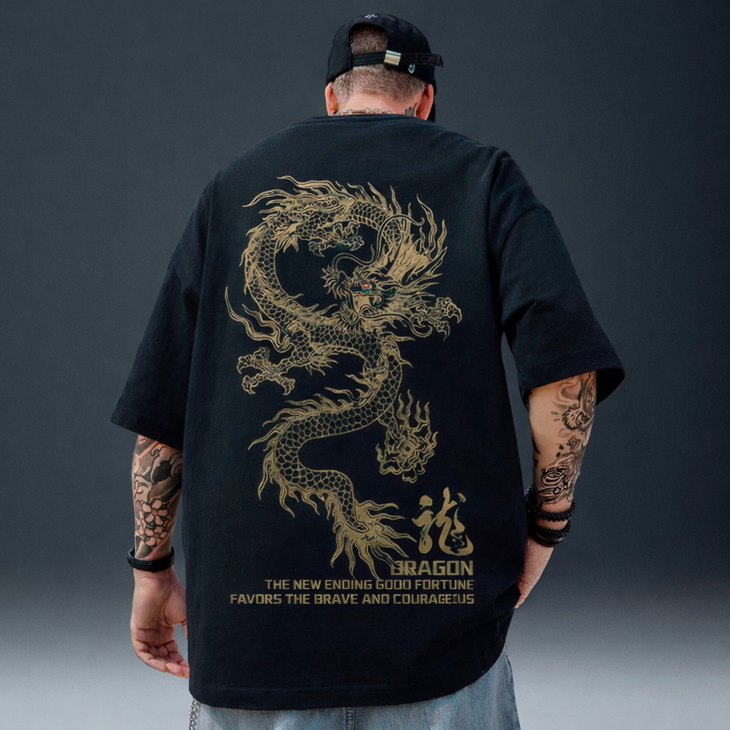 Oversized T-Shirt Oversized Dragão Chines