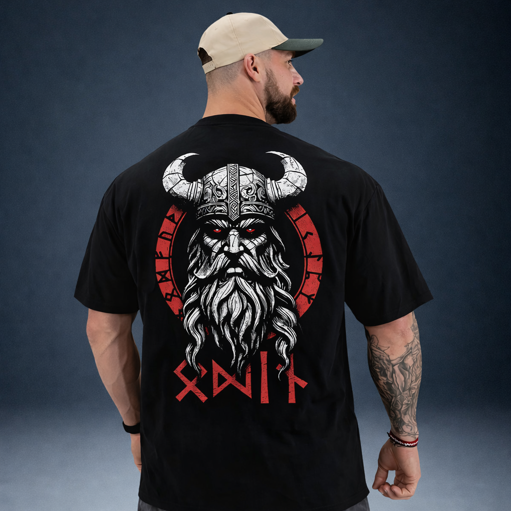 Oversized T-Shirt Oversized Streetwear Odin Pai de Todos Black