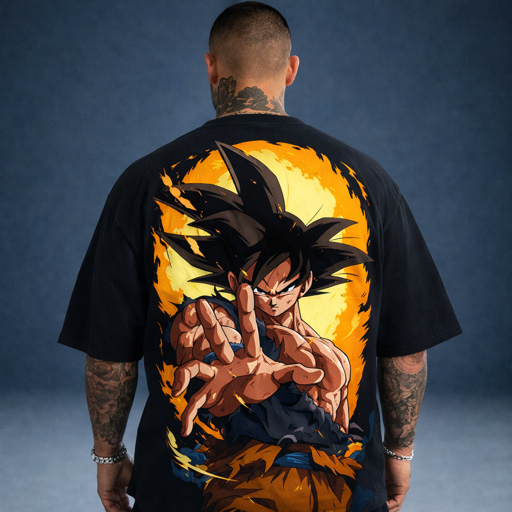 Oversized T-Shirt Streetwear Oversized Goku Dbz Fase 01 Black