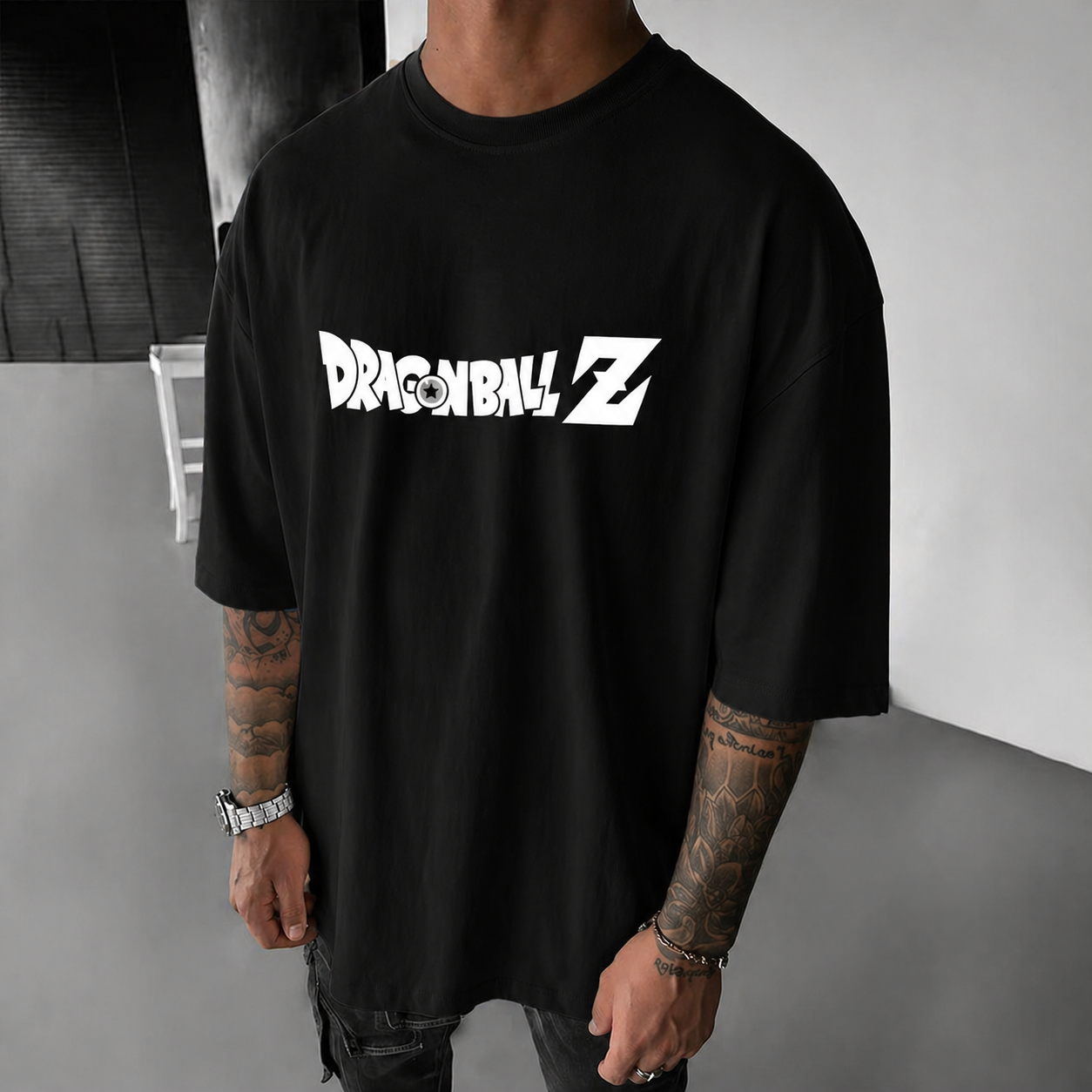 Oversized T-Shirt Oversized Streetwear Plus Size Freeza Dragon Ball Z/Super Black