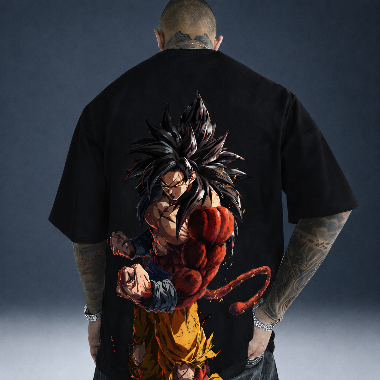 Oversized T-Shirt Oversized Streetwear Goku Super Saiyajin 4 Black