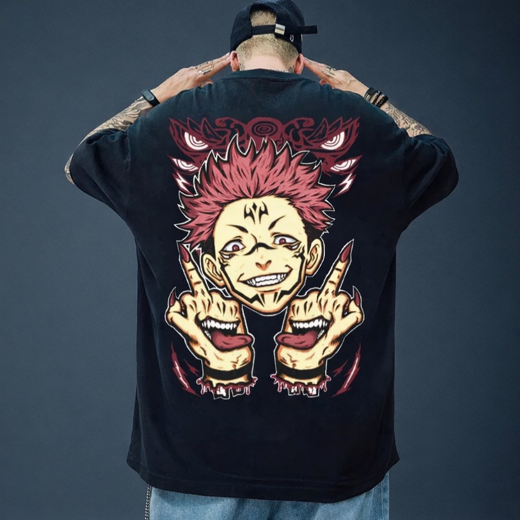 Oversized T-Shirt Oversized Algodão Sukuna Yuji Hospedeiro