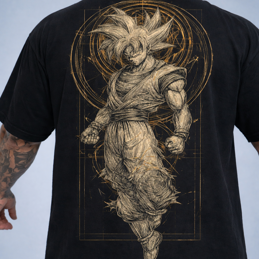 Oversized T-Shirt Streetwear Oversized Goku Phase 1 Black