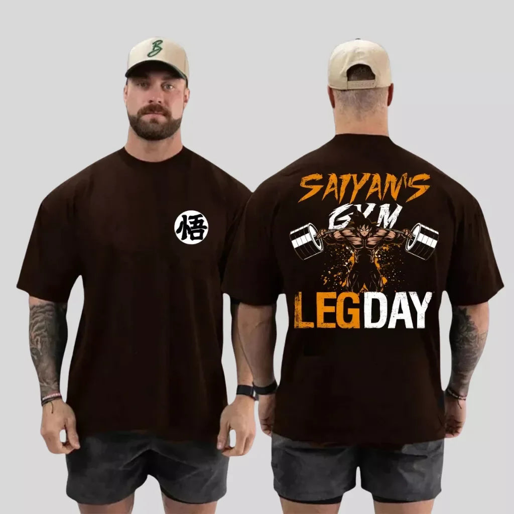 Oversized T-Shirt Oversized leg day Goku GYM Black