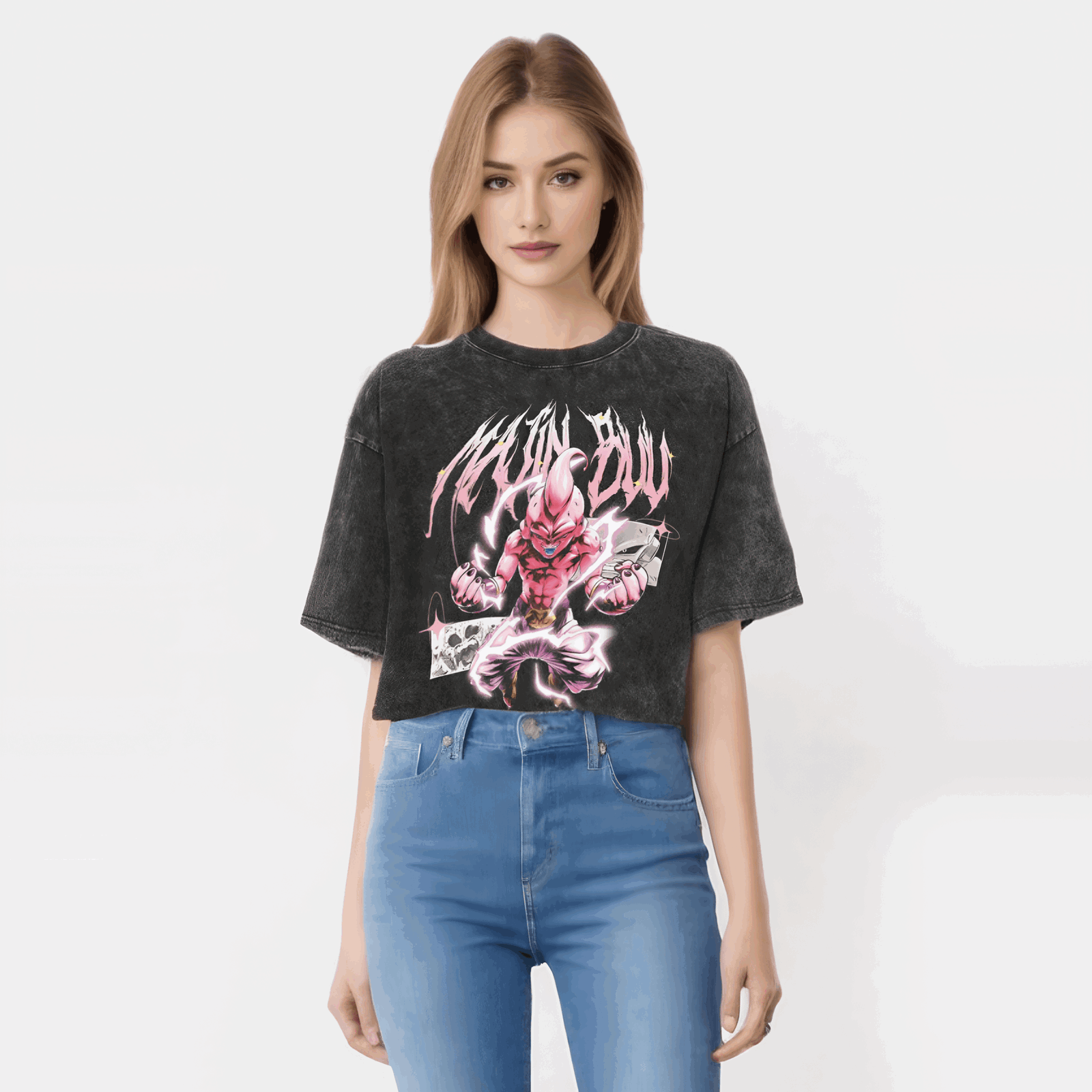 Dragon Ball Majin Buu - Washed Vintage Oversize T-Shirt - Anime Streetwear