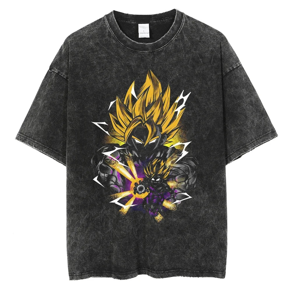 Dragon Ball T-Shirt- Goku Anime Streetwear - Oversized Washed Vintage