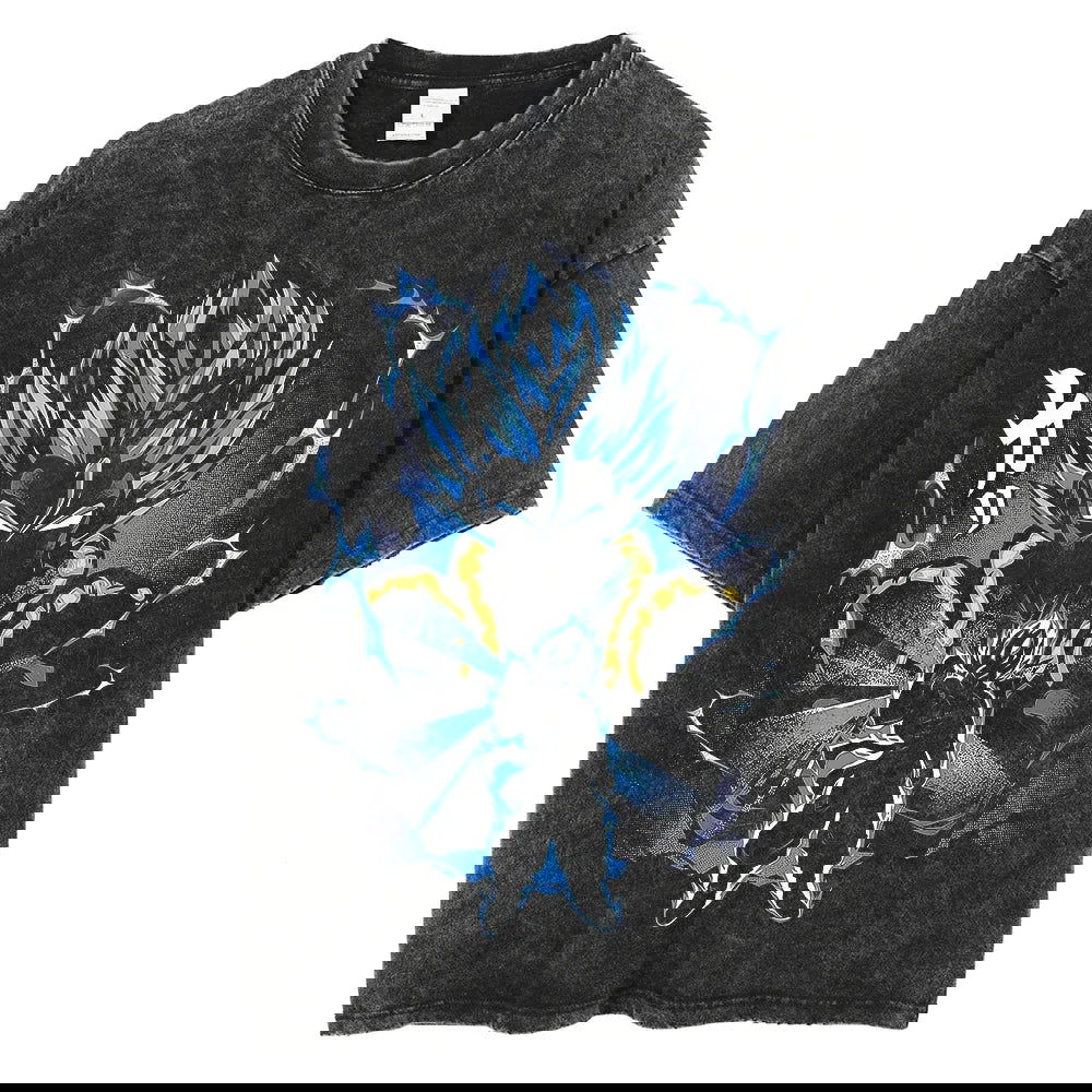 Dragon Ball T-Shirt - Blue Goku Anime Oversized Washed Vintage - Limited Set