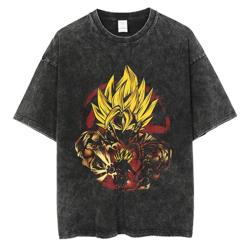 Dragon Ball T-Shirt - Goku Anime Streetwear - Oversized Washed Vintage Anime Limited Version