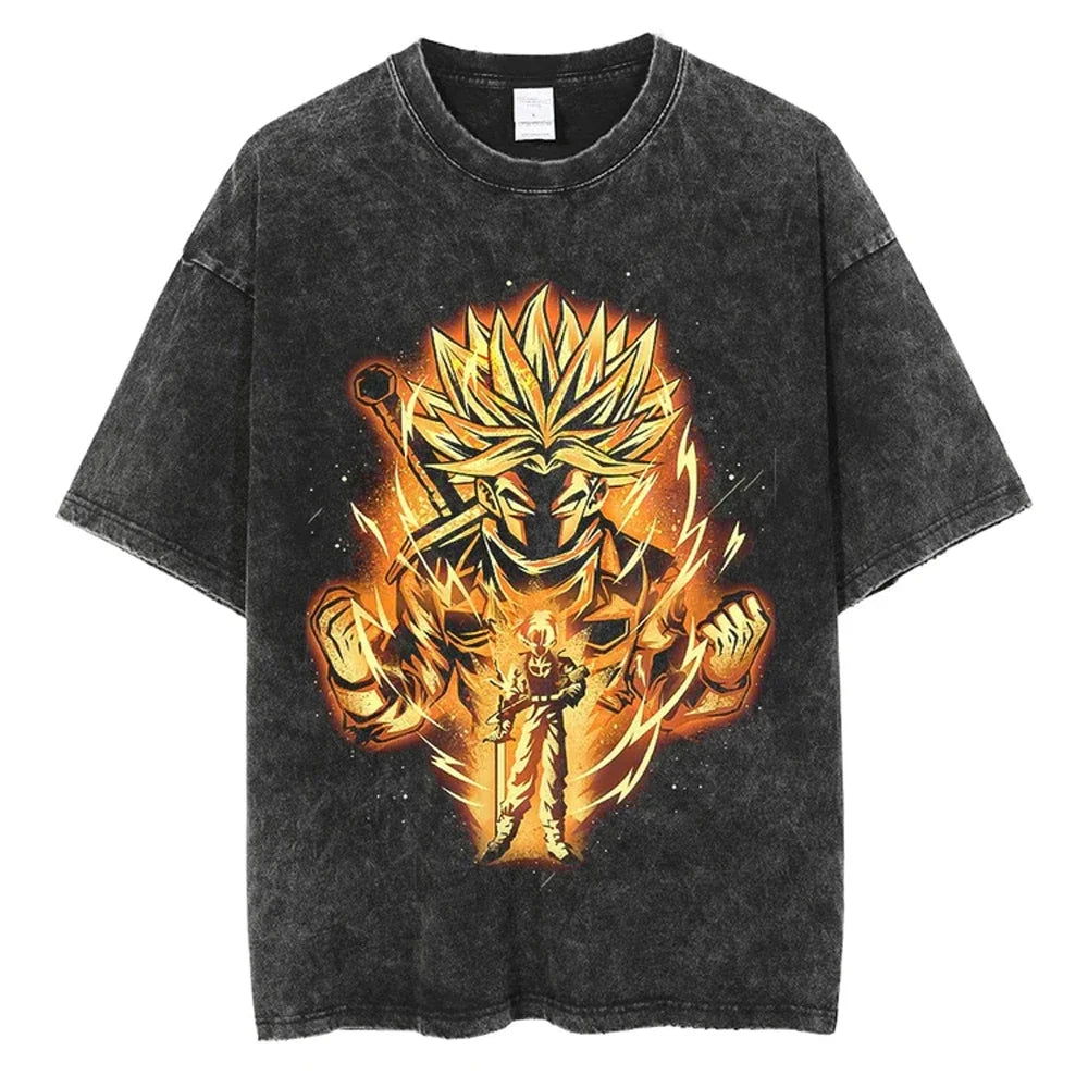 Dragon Ball T-Shirt - Golden Goku Anime Oversized Washed Vintage - Limited Ver. 2