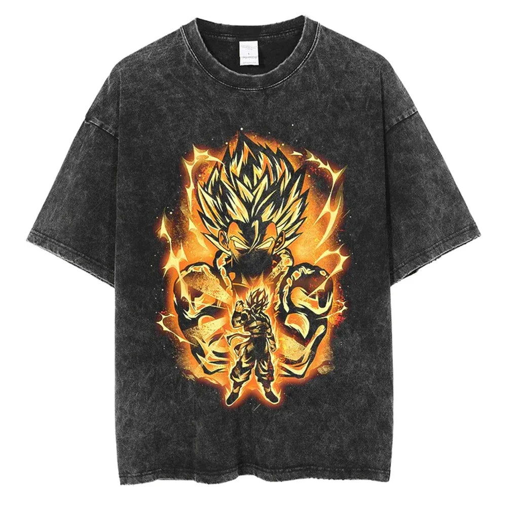 Dragon Ball T-Shirt - Golden Goku Anime Oversized Washed Vintage - Limited Ver. 5
