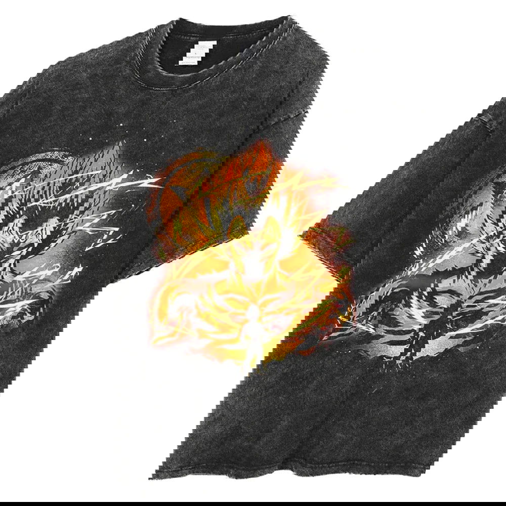Dragon Ball T-Shirt - Golden Goku Anime Streetwear - Oversized Washed Vintage - Limited Version