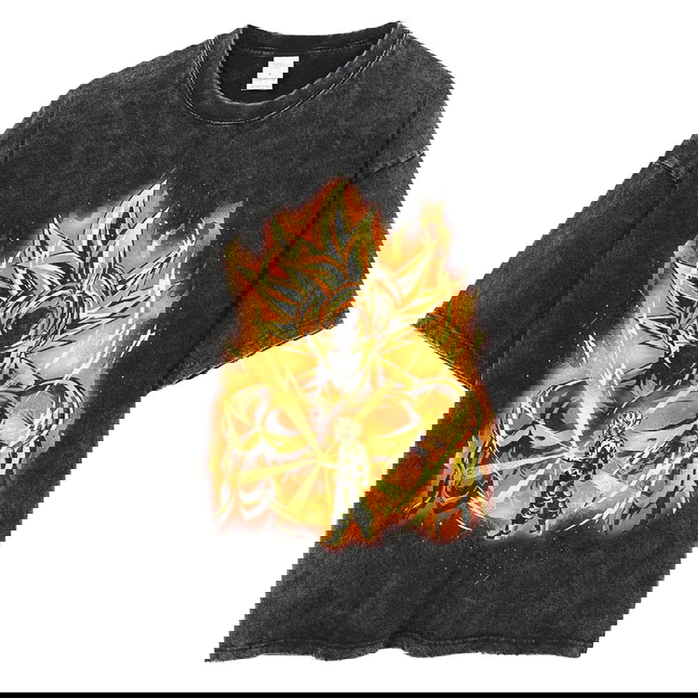 Dragon Ball T-Shirt - Golden Goku Anime Streetwear - Oversized Washed Vintage - Limited Version
