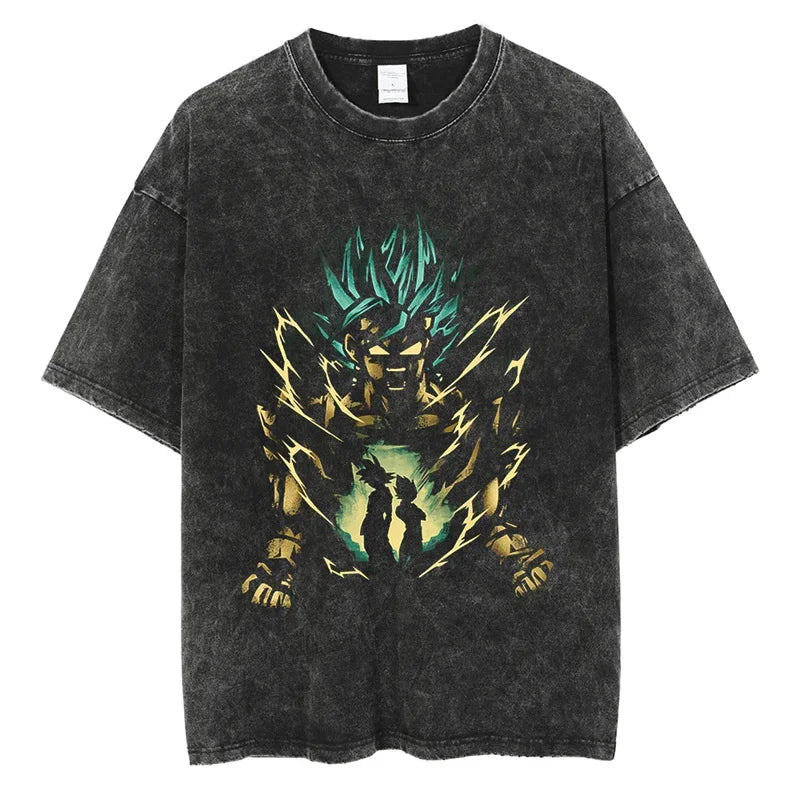 Dragon Ball T-Shirt - Green Goku Anime Streetwear - Oversized Washed Vintage - Limited Ver. 2