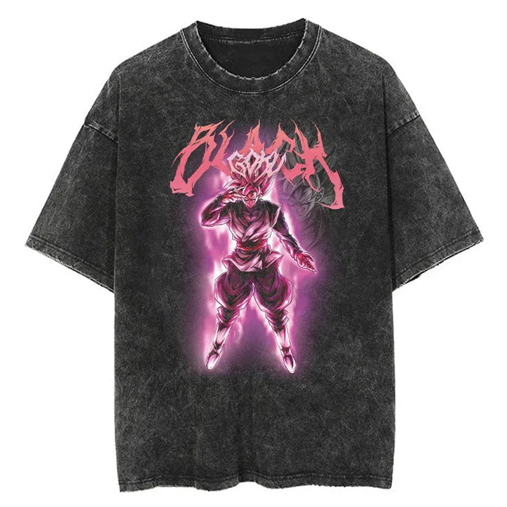 Goku Black Dragon Ball Washed Vintage Oversize T-Shirt - Anime Streetwear