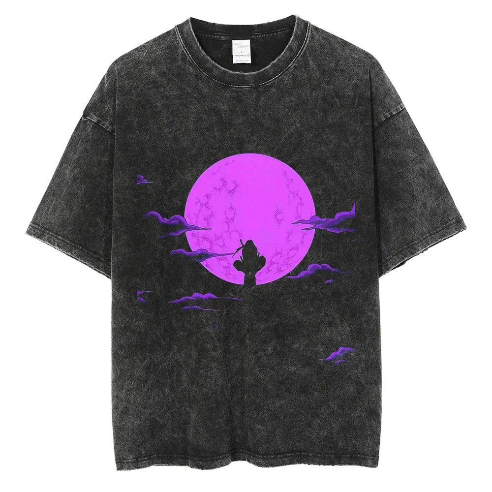 Itachi Naruto T-shirt - Anime Streetwear Harajuku - Washed Vintage