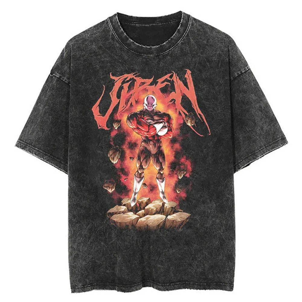 Jiren Dragon Ball Washed Vintage Oversize T-Shirt - Anime Streetwear