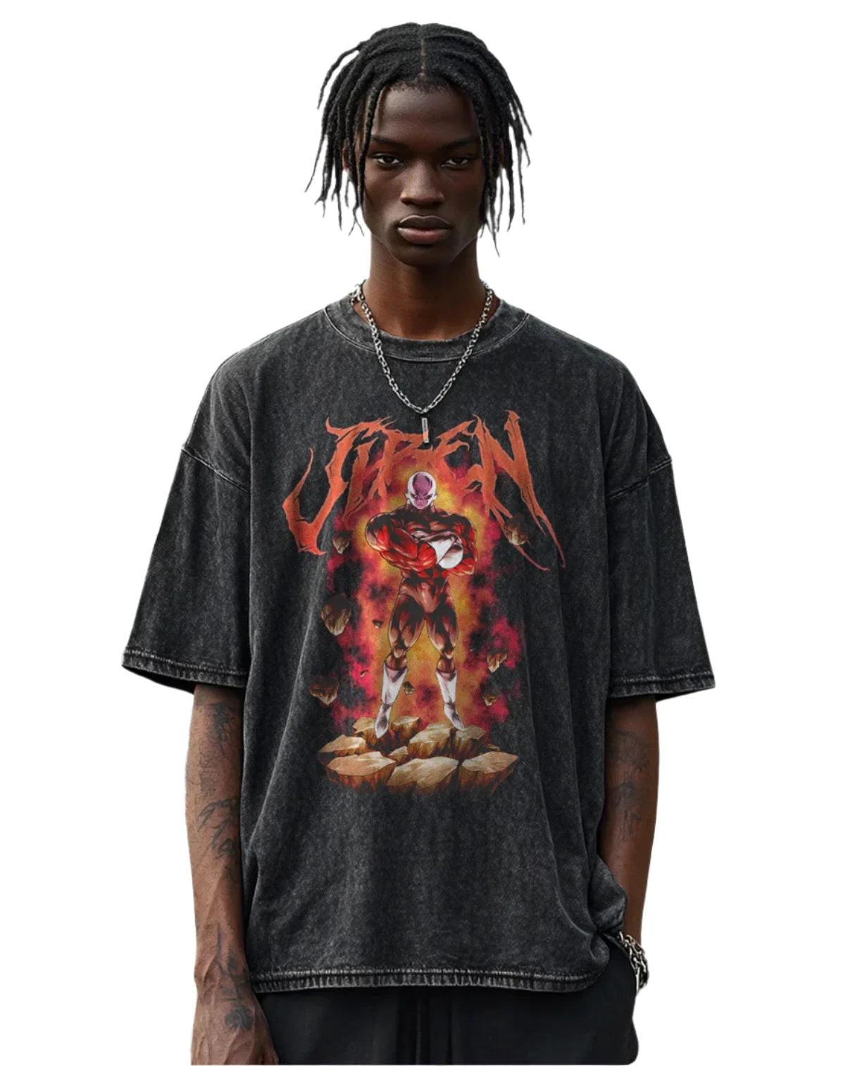 Jiren Dragon Ball Washed Vintage Oversize T-Shirt - Anime Streetwear