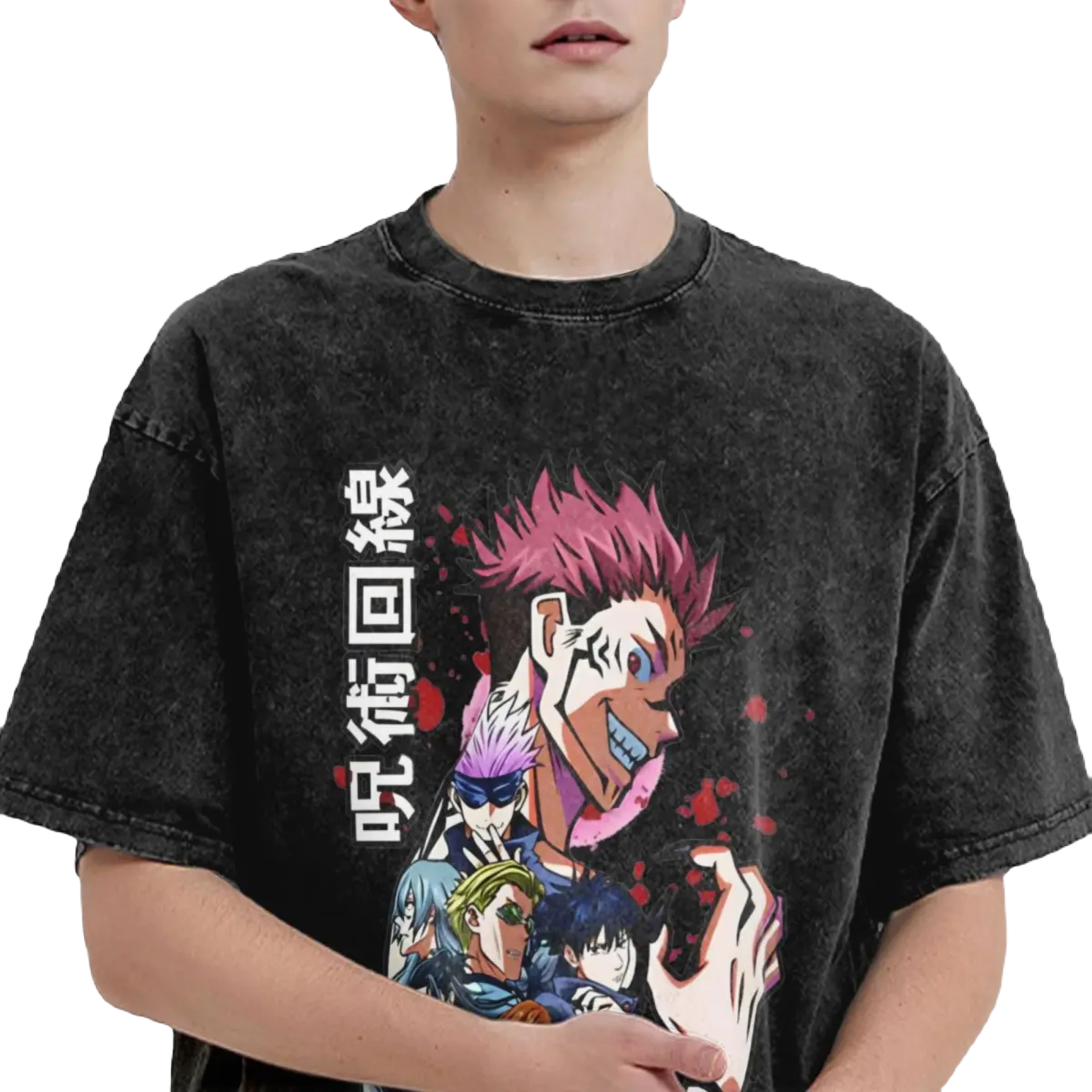 Anime Washed Vintage Tee - Jujutsu Kaisen