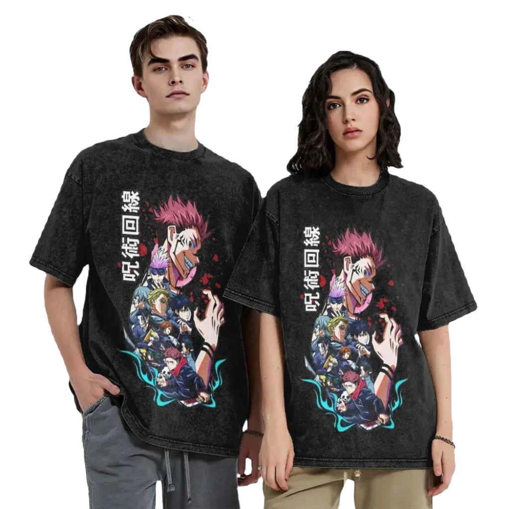 Anime Washed Vintage Tee - Jujutsu Kaisen