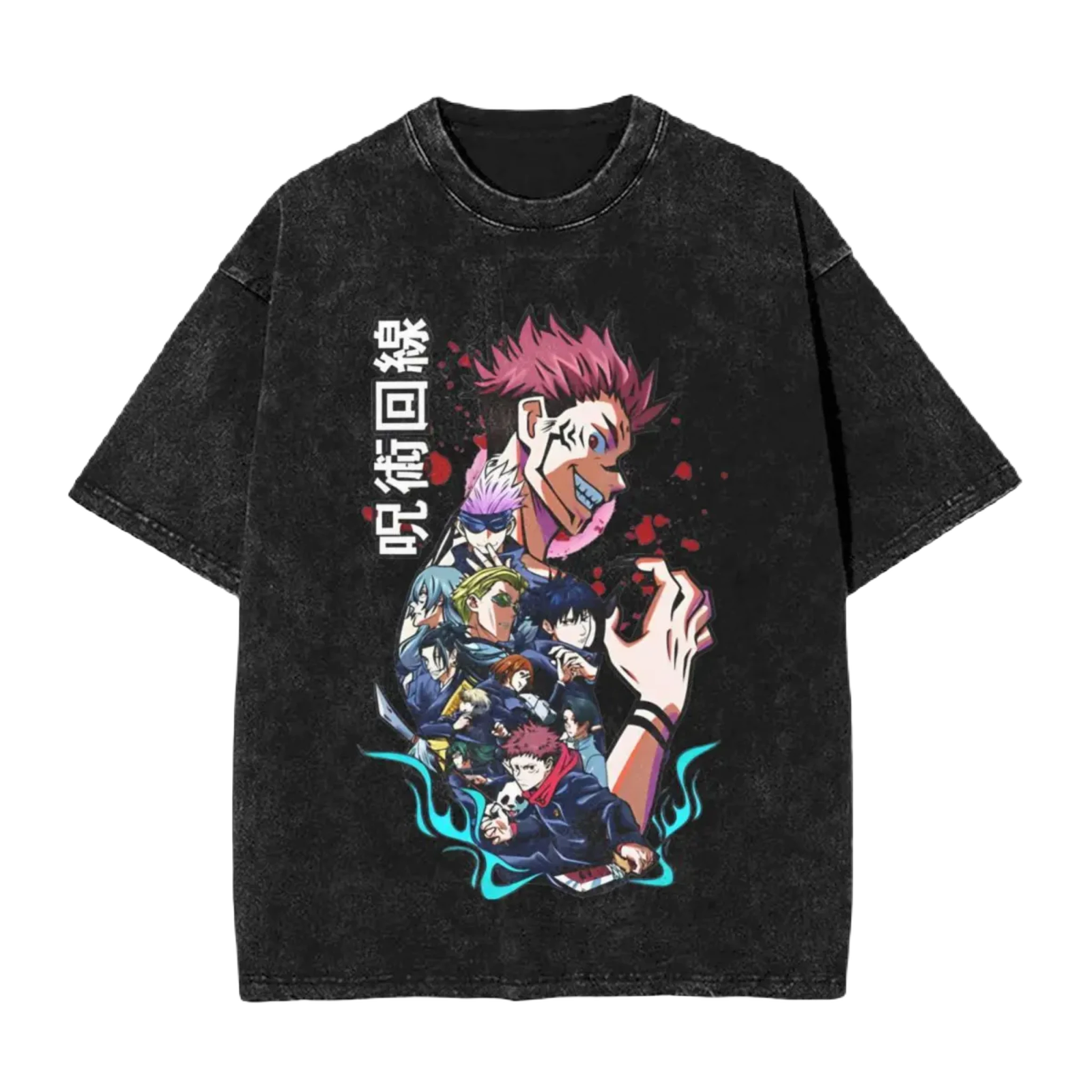 Anime Washed Vintage Tee - Jujutsu Kaisen