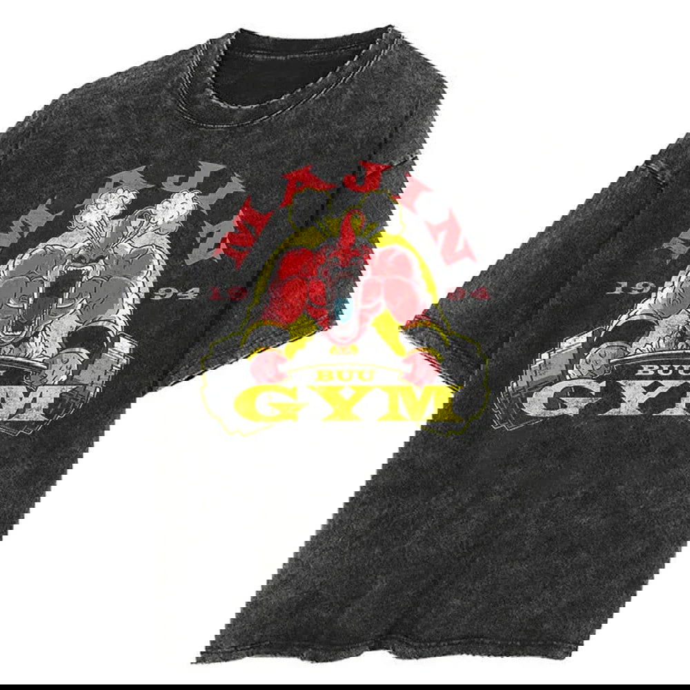 Majin Buu Gym Dragon Ball Washed Vintage Oversize T-Shirt - Anime Streetwear