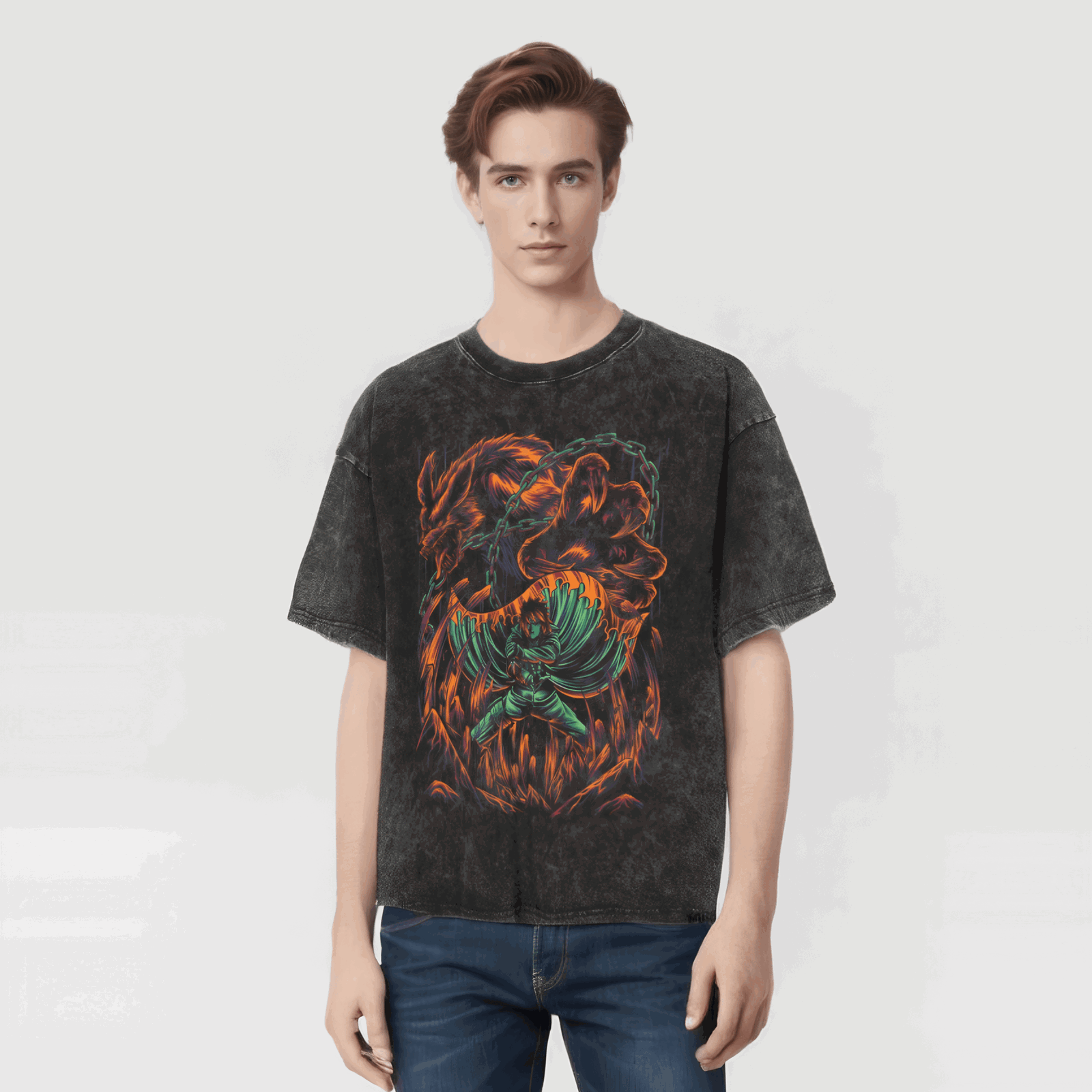 Minato Naruto T-shirt - Anime Streetwear Harajuku - Washed Vintage