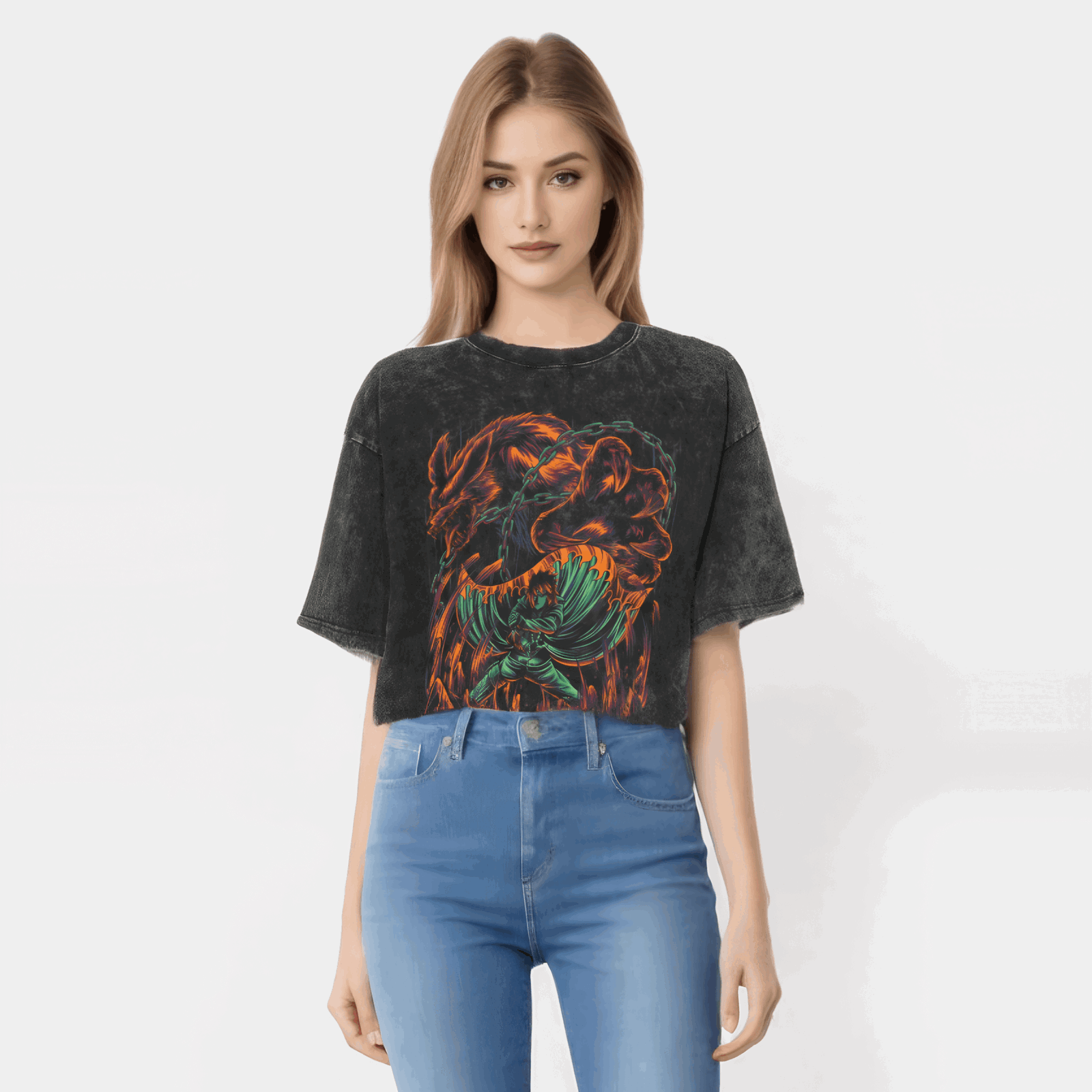 Minato Naruto T-shirt - Anime Streetwear Harajuku - Washed Vintage