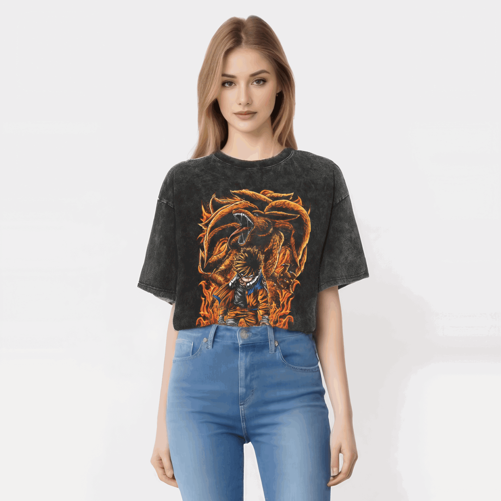 Naruto T-shirt - Anime Streetwear Harajuku - Washed Vintage Ver. Limited