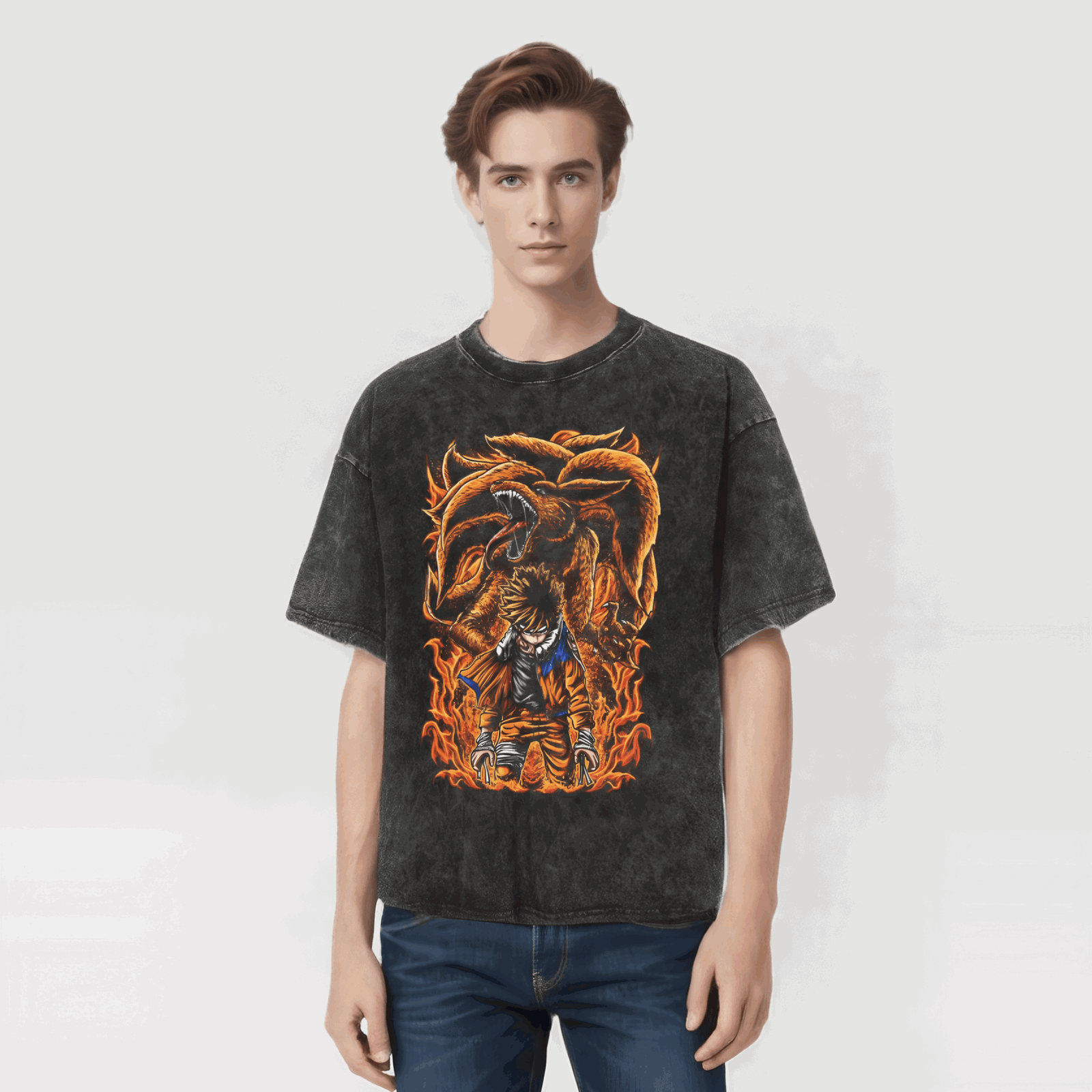 Naruto T-shirt - Anime Streetwear Harajuku - Washed Vintage Ver. Limited