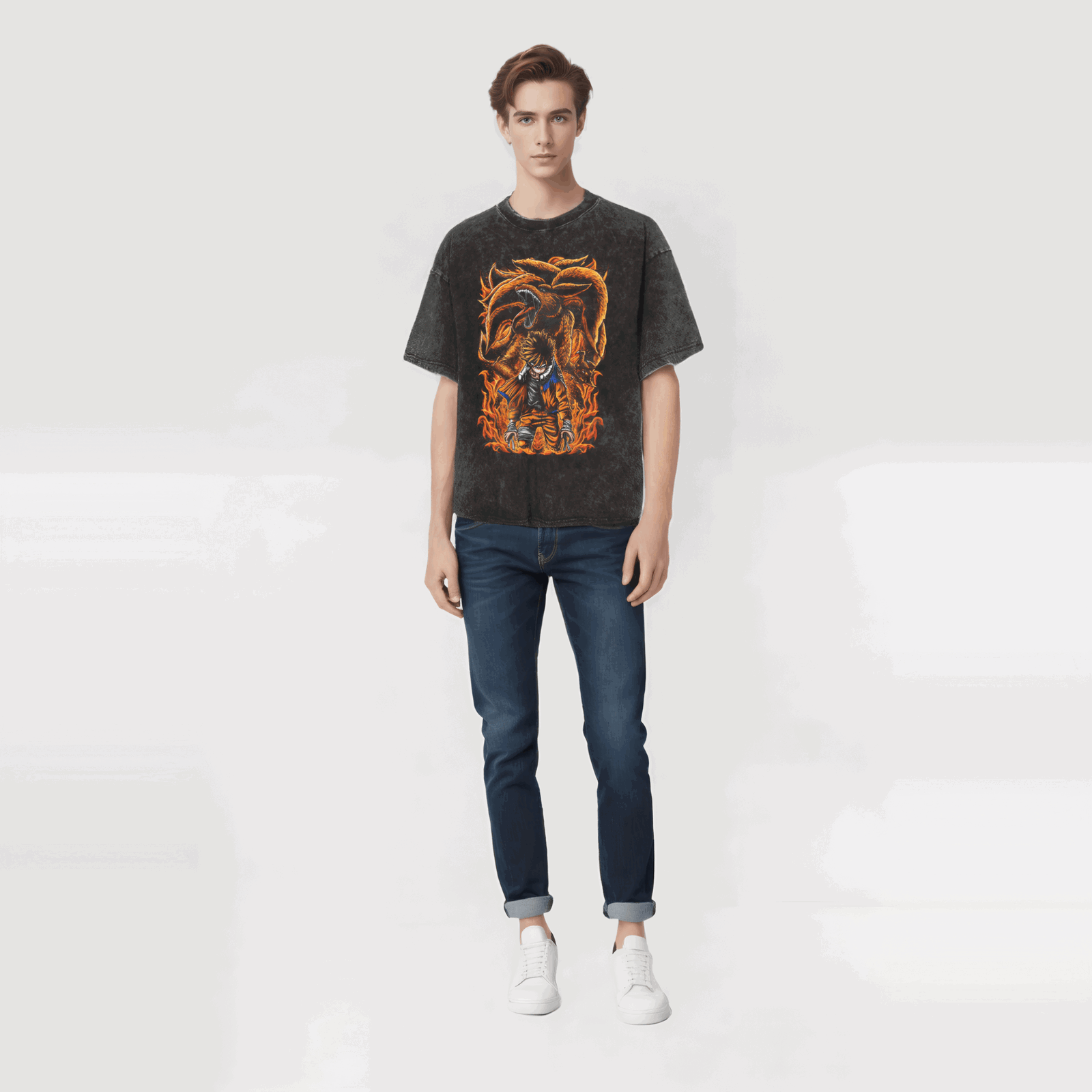 Naruto T-shirt - Anime Streetwear Harajuku - Washed Vintage Ver. Limited