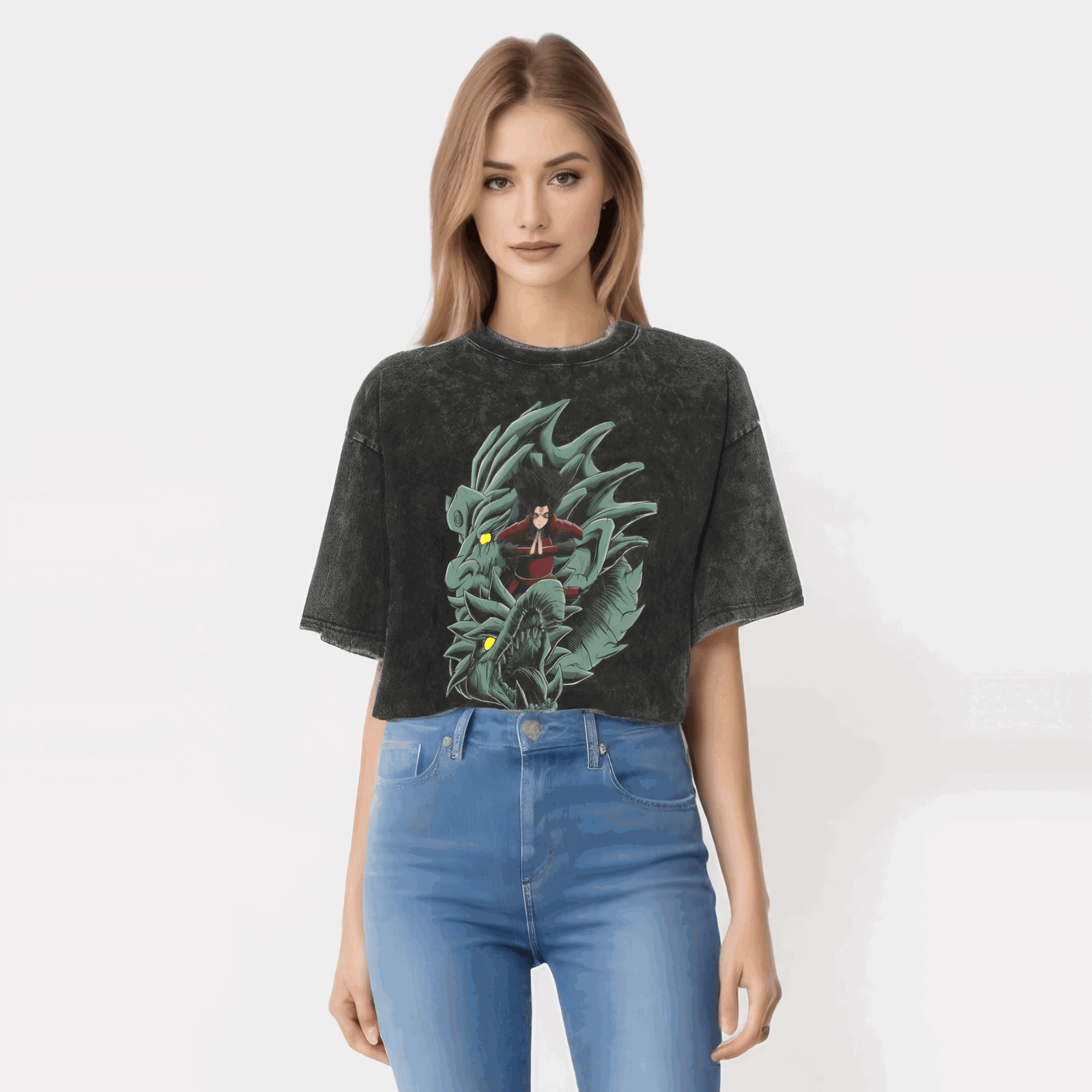 Naruto T-shirt - Uchiha Madara Anime Streetwear Harajuku - Washed Vintage