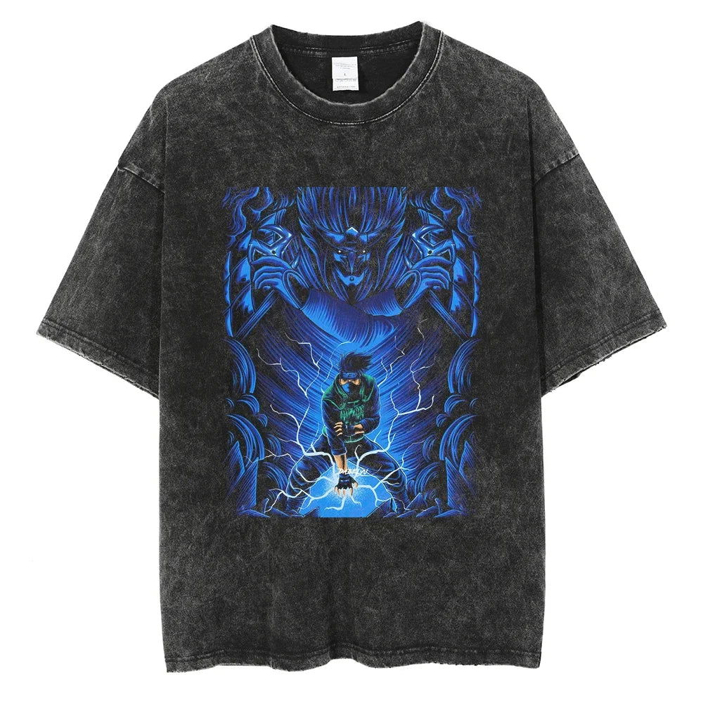 Naruto Washed Vintage T-shirt - Anime Streetwear Harajuku Ver. 3