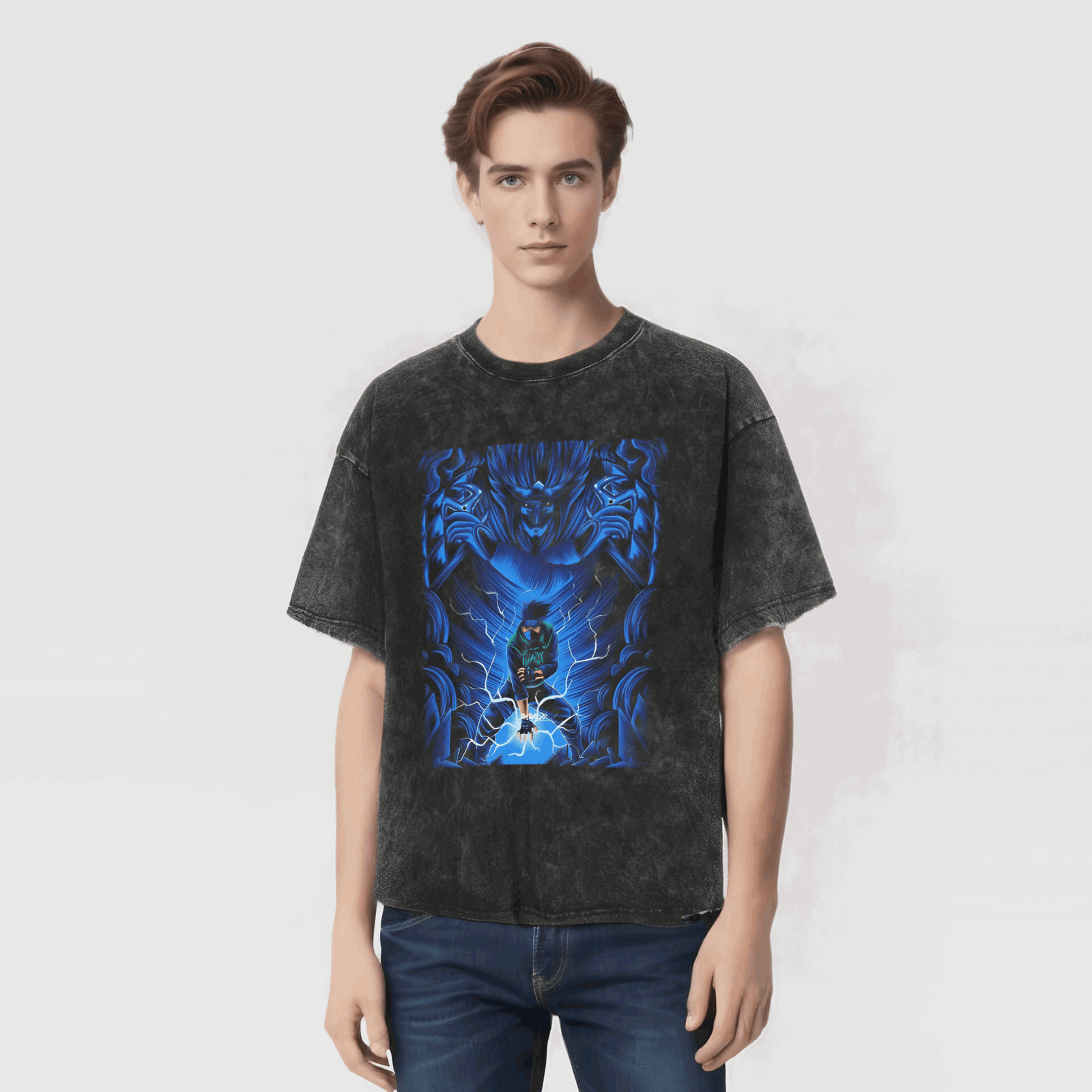 Naruto Washed Vintage T-shirt - Anime Streetwear Harajuku Ver. 3