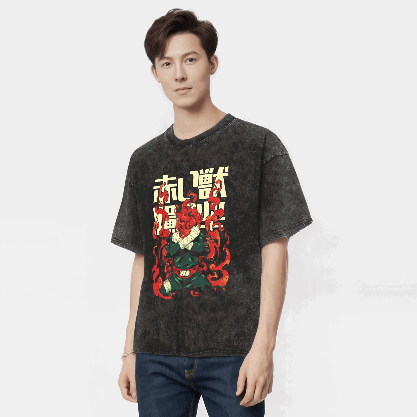 Naruto Washed Vintage Tee - Anime Streetwear Harajuku