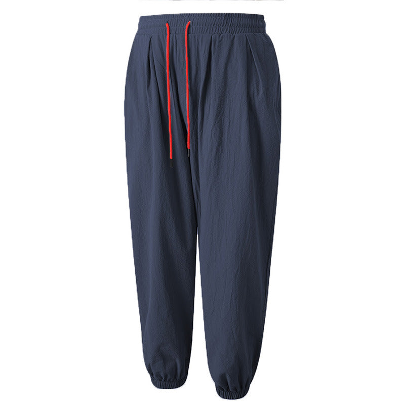 Men’s Japanese-Inspired Cotton-Linen Fisherman Pants