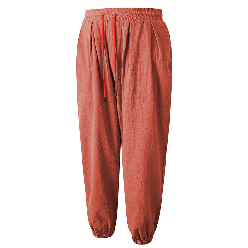Men’s Japanese-Inspired Cotton-Linen Fisherman Pants