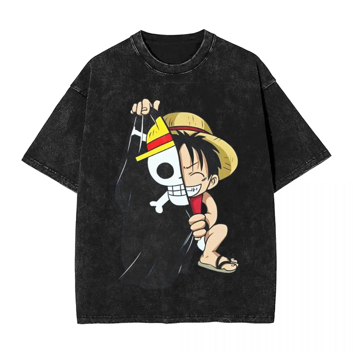 One Piece - Monkey D. Luffy Manga Anime Washed Vintage T-Shirt